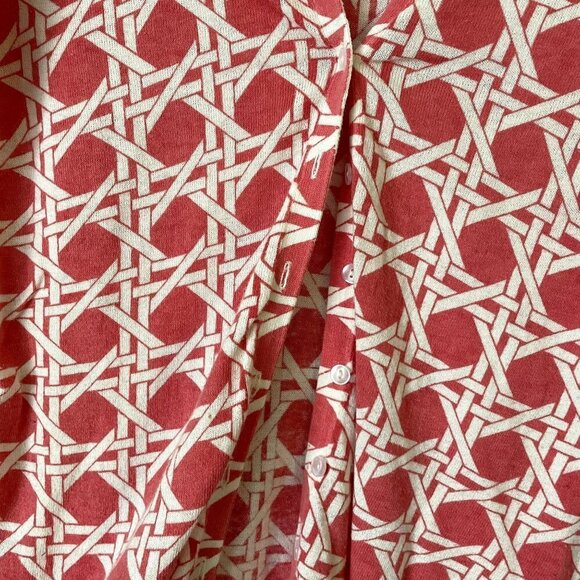 Banana Republic Factory red and white geometric button cardigan comfortable - Picture 4 of 4